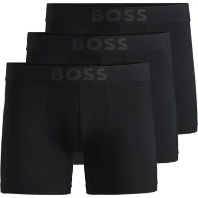 Hugo Boss Boss 3-pack Stretch Boxer Briefs In Black