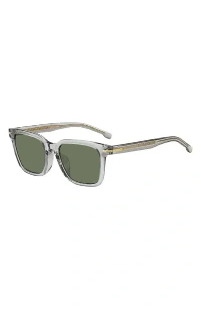 Hugo Boss Boss 54mm Rectangular Sunglasses In Grey/green