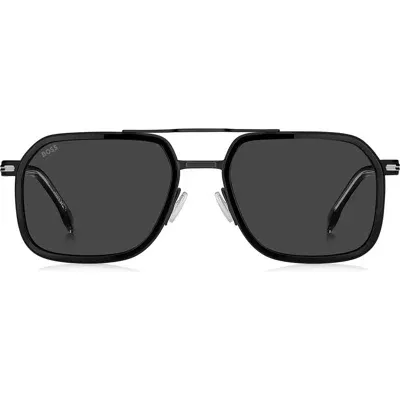 Hugo Boss Boss 55mm Rectangular Sunglasses In Black