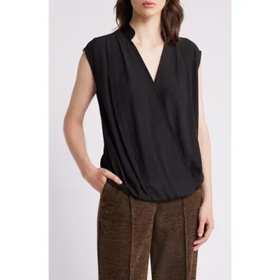 Hugo Boss Boss Bonelia Front Wrap Top In Black