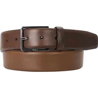 Hugo Boss Boss Cary Leather Belt In Medium Brown