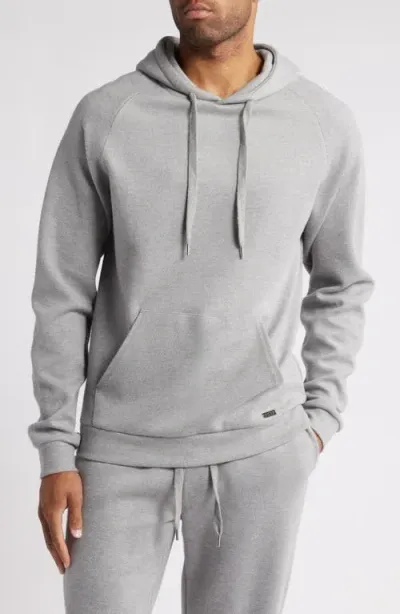 Hugo Boss Boss Cotton Blend Lounge Hoodie In Medium Grey