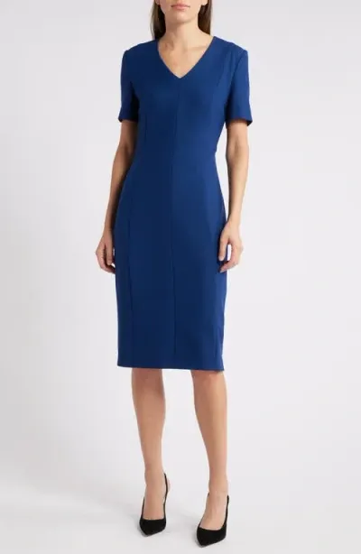 Hugo Boss Boss Damaisa Sheath Dress In Deep Cove