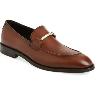 Hugo Boss Boss Derrek Apron Toe Bit Loafer In Medium Brown