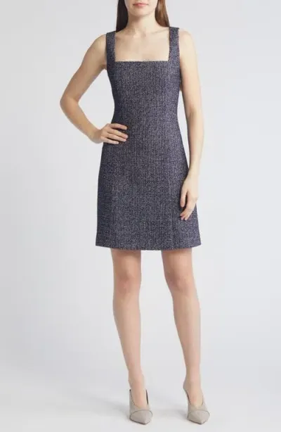 Hugo Boss Boss Destena Tweed Sheath Dress In Insignia Blue Tweed