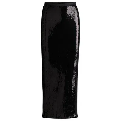 Hugo Boss Boss Eluxia Sequin Midi Skirt In Black