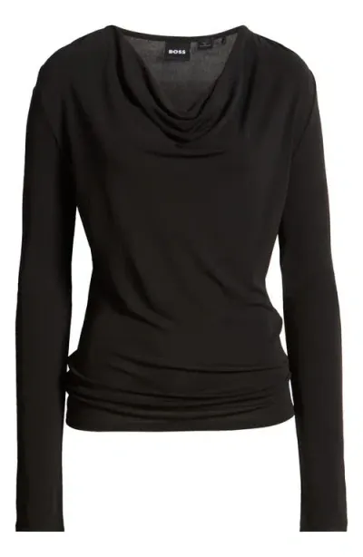 Hugo Boss Boss Eseyana Cowl Neck Top In Black