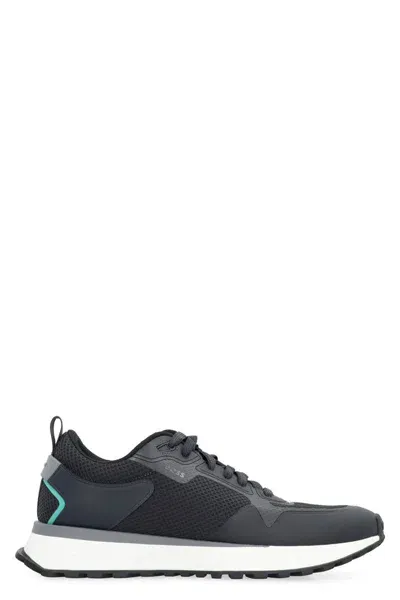 Hugo Boss Boss Fabric Low-top Sneakers In Blue