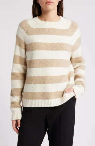 Hugo Boss Boss Febisan Stripe Crewneck Sweater In Grey Stripe