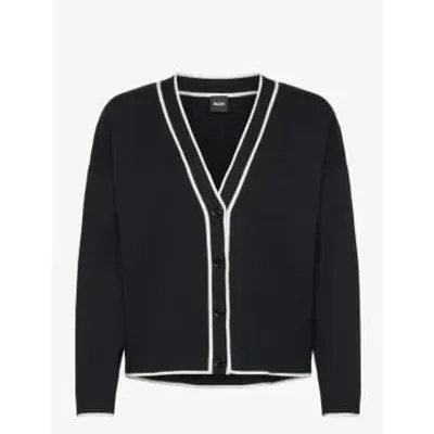 Hugo Boss Boss Flodina Contrast Hem Cardigan Col: 001 Black, Size: M