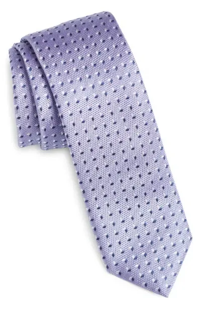 Hugo Boss Boss Geometric Pattern Silk Tie In Light Purple