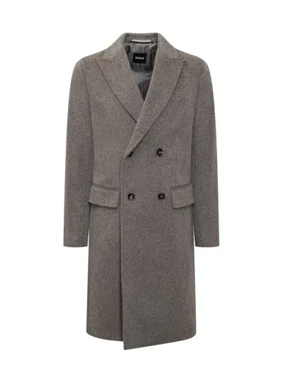 Hugo Boss Boss H-hyde-db Coat In Beige