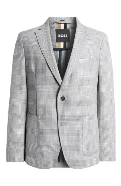 Hugo Boss Boss Hanry Plaid Virgin Wool Sport Coat In Navy