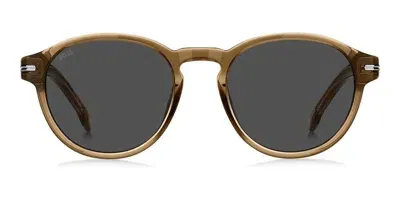 Hugo Boss Boss  1506/s Round Frame Sunglasses In Beige