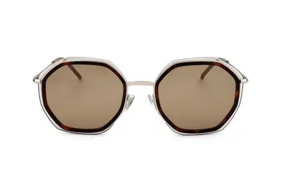 Hugo Boss Boss  Geometric Frame Sunglasses In Brown