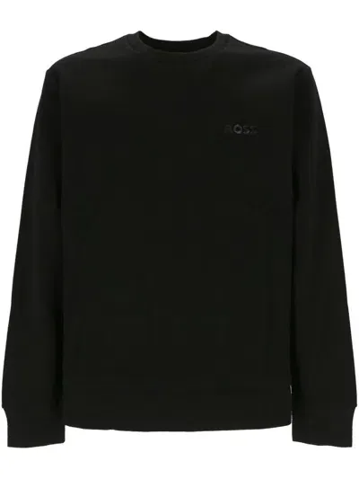 Hugo Boss Boss  Logo Detailed Crewneck Sweatshirt In Black