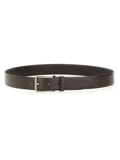 Hugo Boss Boss  Logo Engraved Belt In Brown