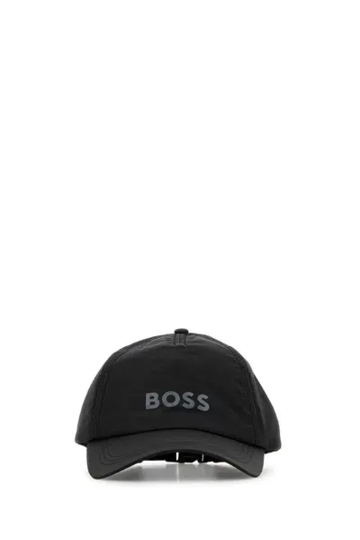 Hugo Boss Boss  Logo Printed Curved Peak Baseball Cap In Black