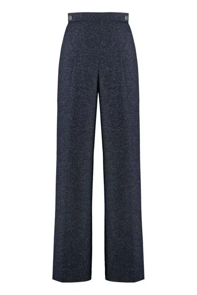 Hugo Boss Wool Blend Trousers In Blue