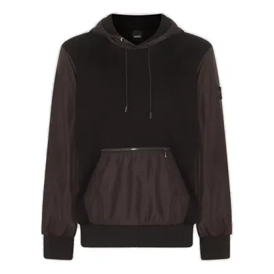 Hugo Boss Panelled Tonal Hoodie In Multi