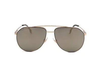 Hugo Boss Boss  Pilot Frame Sunglasses In Gold