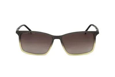 Hugo Boss Boss  Rectangular Frame Sunglasses In Brown