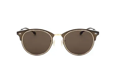 Hugo Boss Boss  Round Frame Sunglasses In Brown