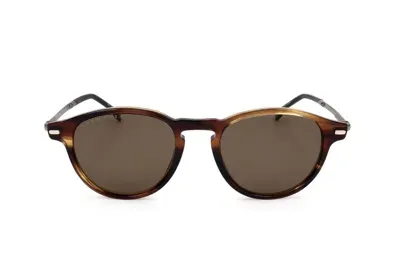 Hugo Boss Boss  Round Frame Sunglasses In Brown