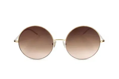 Hugo Boss Boss  Round Frame Sunglasses In Gold