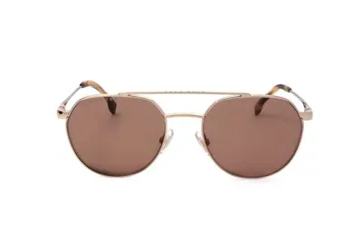 Hugo Boss Boss  Round Frame Sunglasses In Gold