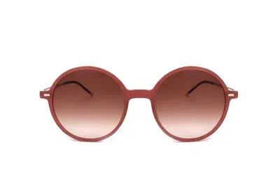 Hugo Boss Boss  Round Frame Sunglasses In Red