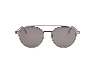 Hugo Boss Boss  Round Frame Sunglasses In Metallic