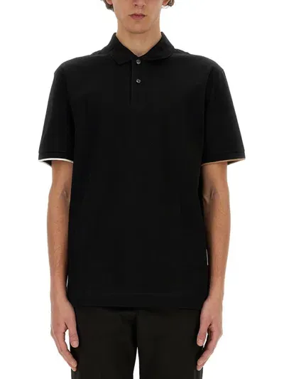 Hugo Boss Cotton Polo In Black