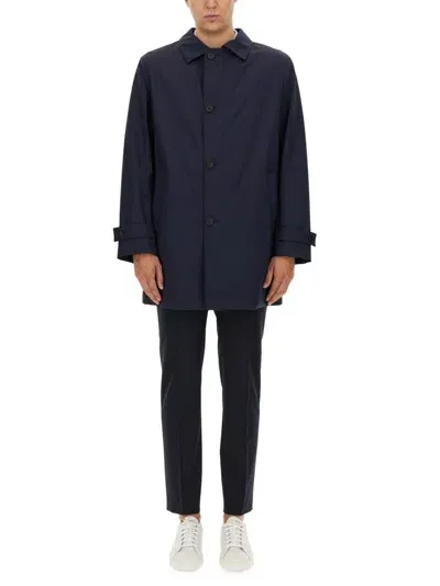 Hugo Boss Boss  Waterproof Coat In Navy