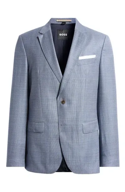 Hugo Boss Boss Hutson Slim Fit Wool Mélange Sport Coat In Open Blue