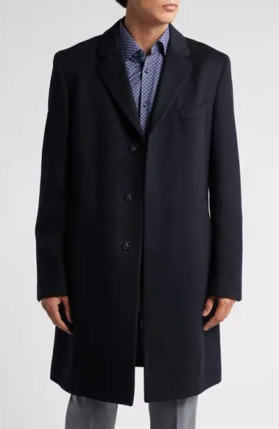 Hugo Boss Boss Hyde Wool & Cashmere Coat In Dark Blue