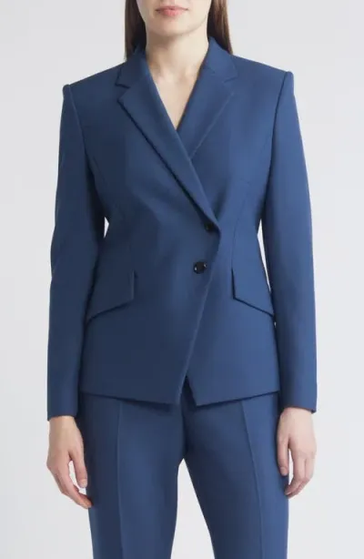 Hugo Boss Boss Jatawa Asymmetric Blazer In Insignia Blue