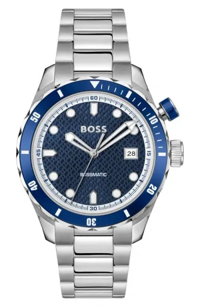 Hugo Boss Boss Matic Bracelet Watch, 42mm In Blue/silver