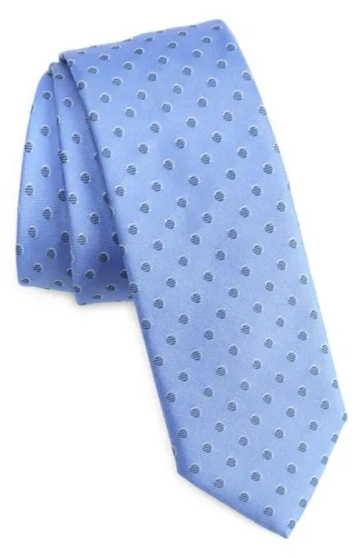 Hugo Boss Boss Neat Dot Silk Skinny Tie In Light Blue