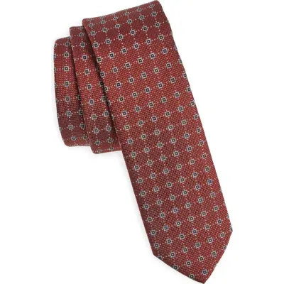 Hugo Boss Boss Neat Silk Blend Tie In Dark Red