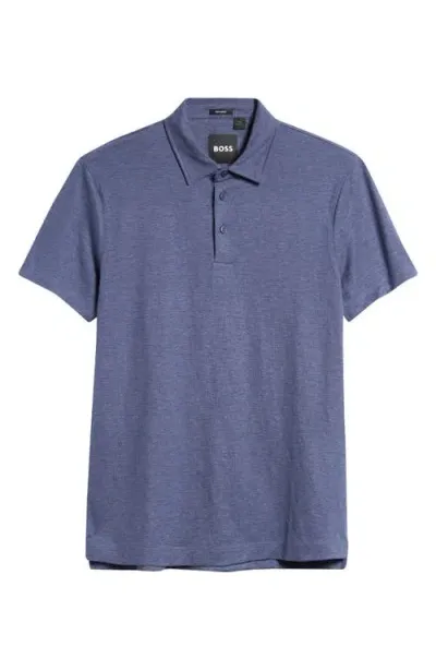 Hugo Boss Boss Pitton Wool Blend Polo In Navy