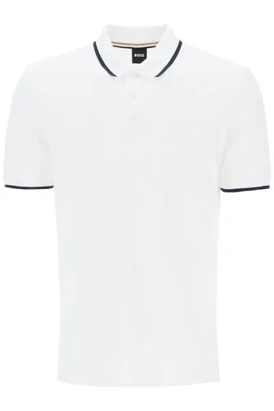 Hugo Boss Boss Polo Shirt With Contrasting Edges In White