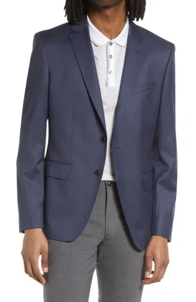 Hugo Boss Boss Slim Fit Solid Wool Suit Jacket In Open Blue