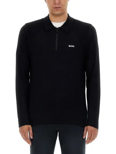 Hugo Boss Boss Sweatshirt With Logo In Blue