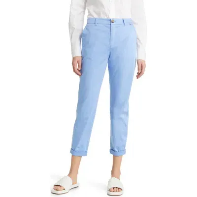 Hugo Boss Boss Tachinih Stretch Cotton Ankle Pants In Summer Sky