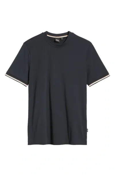 Hugo Boss Boss Thompson Cotton T-shirt In Dark Blue