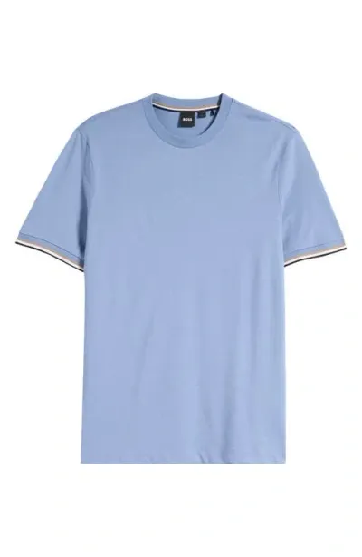 Hugo Boss Boss Thompson Cotton T-shirt In Blue