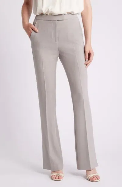 Hugo Boss Boss Tubeka Side Slit Straight Leg Pants In Wolf Grey Melange