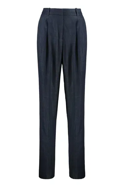 Hugo Boss Boss Twill Trousers In Navy