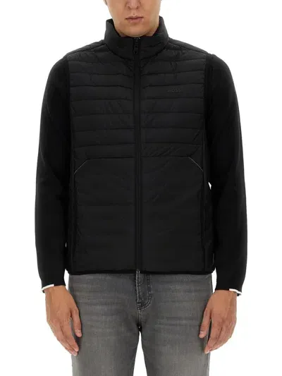 Hugo Boss Boss Vest With Zip. In Black